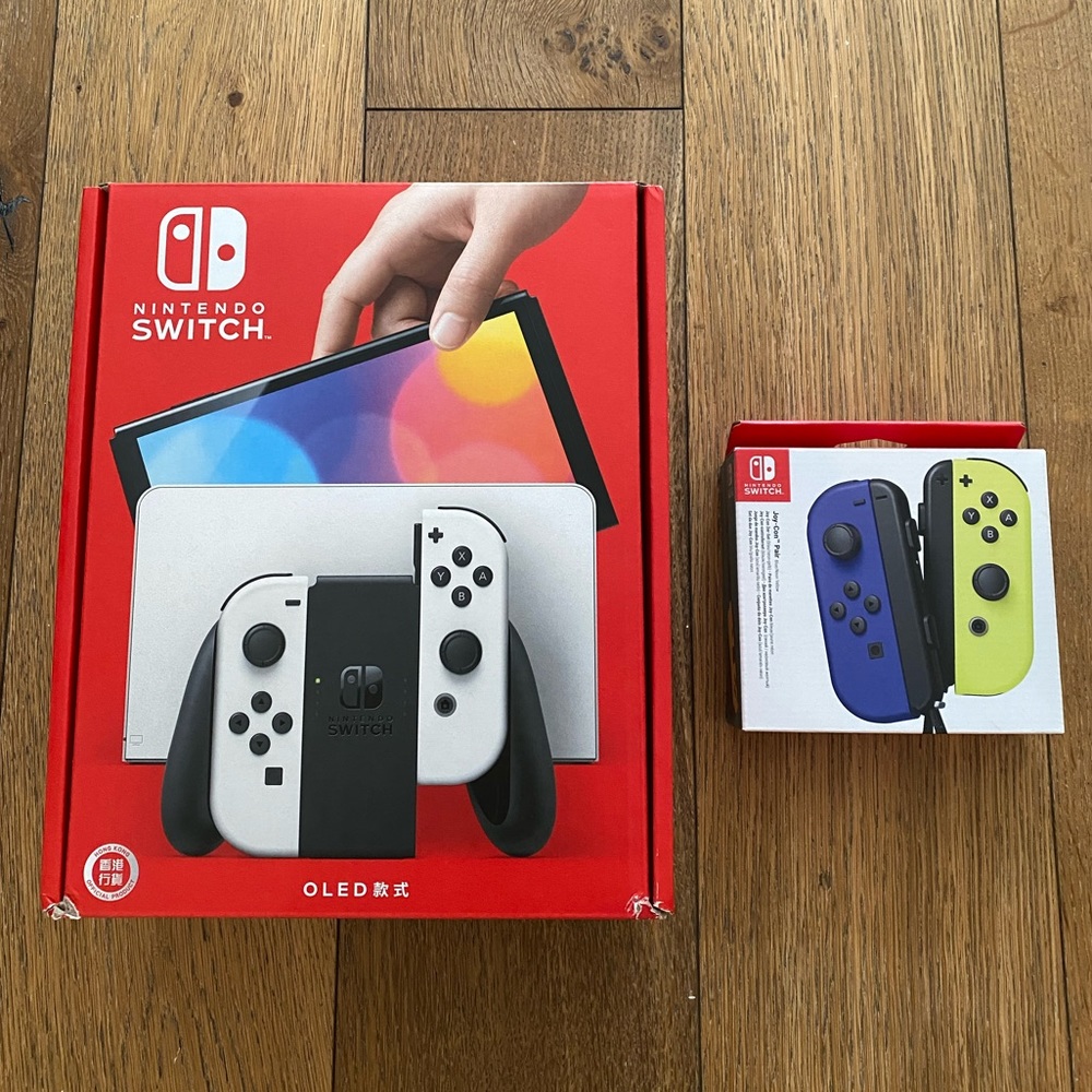 NEW nintendo switch OLED white & controller joy-con